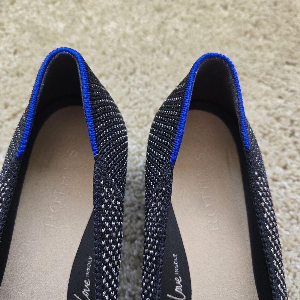 Rothys The High Point In Love Insole Heels Womens 8.5 Black Star Studded - Picture 8 of 10